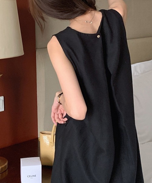 FREE STYLISTS(フリー スタイリスト)の「YUGA_YGMC ノースリーブAラインワンピース(ワンピース・レディース・ブラック/オフホワイト・FREE)」の16枚目の写真