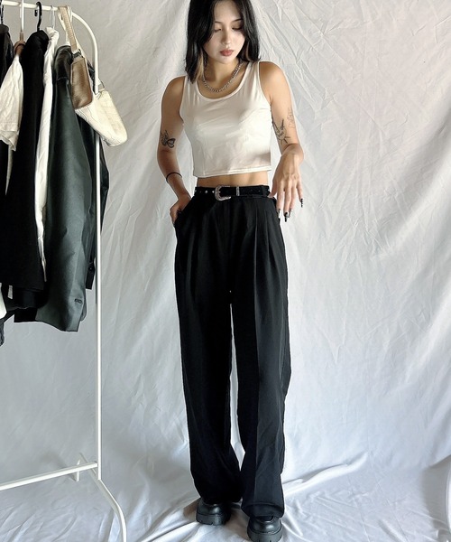 Chick（チック）の「Short Tight fit Tanktop / ショート丈 タイトフィット タンクトップ Y2K 韓国 ピチT（タンクトップ・レディース・ホワイト/ブラック/グレー・M/L）」の13枚目の写真