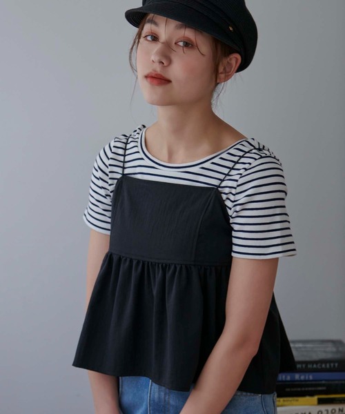 Edit Sheen（エディットシーン）の「バックオープンボーダーリブカットソー（Tシャツ/カットソー・レディース・ブルー系その他3/ホワイト×ネイビー・M）」の17枚目の写真