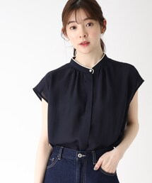 index | ヴィンテージジョーゼット バイカラーブラウス【イージーケア・洗濯機で洗える】(シャツ/ブラウス)