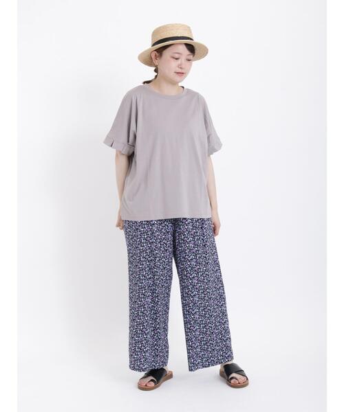 Samansa Mos2（サマンサ モスモス）の「袖タックカットソー（Tシャツ/カットソー・レディース・オフホワイト/ブラック/グレー・F）」の9枚目の写真