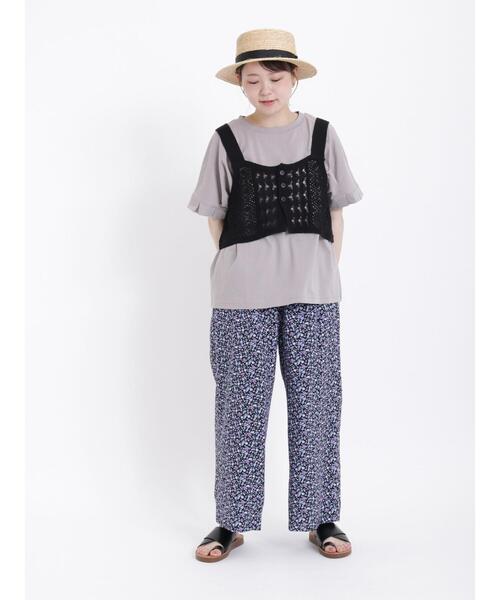 Samansa Mos2（サマンサ モスモス）の「袖タックカットソー（Tシャツ/カットソー・レディース・オフホワイト/ブラック/グレー・F）」の11枚目の写真