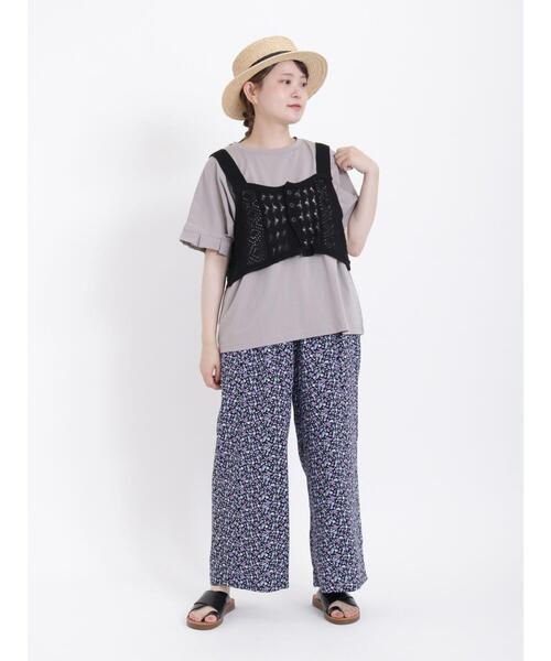 Samansa Mos2（サマンサ モスモス）の「袖タックカットソー（Tシャツ/カットソー・レディース・オフホワイト/ブラック/グレー・F）」の12枚目の写真