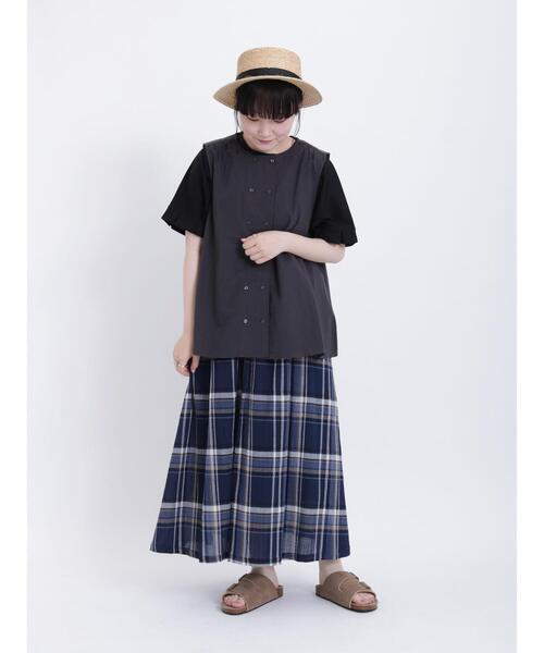 Samansa Mos2（サマンサ モスモス）の「袖タックカットソー（Tシャツ/カットソー・レディース・オフホワイト/ブラック/グレー・F）」の19枚目の写真