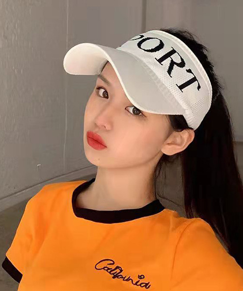 c.u.l（シーユーエル）の「メッシュ素材 SPORTロゴサンバイザー cula648（サンバイザー・レディース・ホワイト/ブラック・FREE）」の4枚目の写真