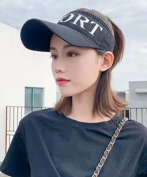 c.u.l（シーユーエル）の「メッシュ素材 SPORTロゴサンバイザー cula648（サンバイザー・レディース・ホワイト/ブラック・FREE）」の5枚目の写真