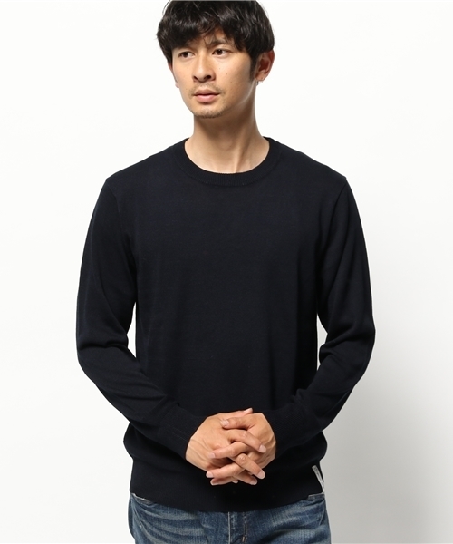 OUTLET（アウトレット）の「【CIAOPANIC TYPY】クールファイバークルーニット（ニット/セーター・メンズ・ブルー/ネイビー/ピンク/ホワイト/イエロー・LARGE/MEDIUM）」の3枚目の写真