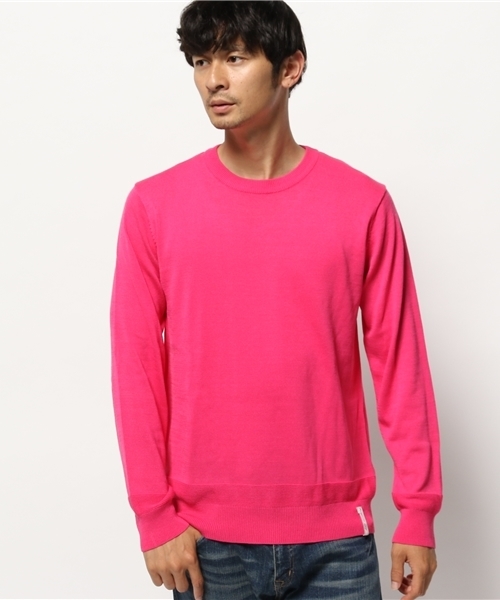 OUTLET（アウトレット）の「【CIAOPANIC TYPY】クールファイバークルーニット（ニット/セーター・メンズ・ブルー/ネイビー/ピンク/ホワイト/イエロー・LARGE/MEDIUM）」の5枚目の写真