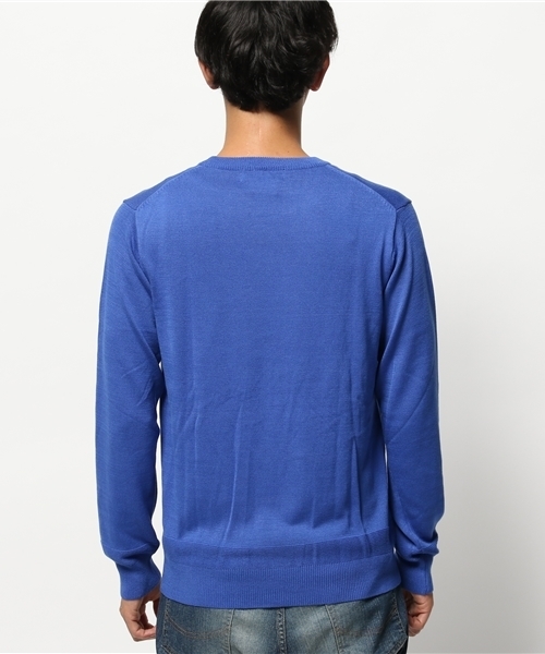 OUTLET（アウトレット）の「【CIAOPANIC TYPY】クールファイバークルーニット（ニット/セーター・メンズ・ブルー/ネイビー/ピンク/ホワイト/イエロー・LARGE/MEDIUM）」の8枚目の写真