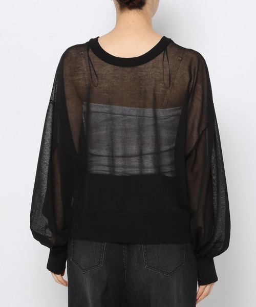 LEPSIM（レプシィム）の「14ゲージシアー2WAYカーディガン　906621（カーディガン/ボレロ・レディース・オフホワイト/オレンジ/ブラック・FREE）」の5枚目の写真