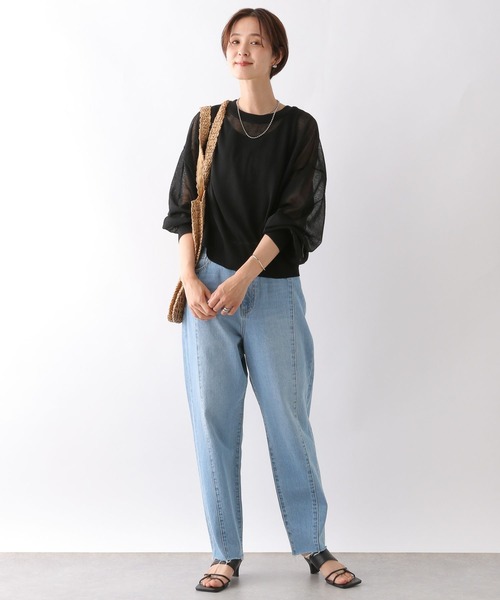 LEPSIM（レプシィム）の「14ゲージシアー2WAYカーディガン　906621（カーディガン/ボレロ・レディース・オフホワイト/オレンジ/ブラック・FREE）」の10枚目の写真