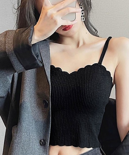 NinaetLina(ニナエリナ)の「カップ付ブラトップキャミソール(キャミソール・レディース・ブラック/ベージュ/ホワイト・FREE)」の5枚目の写真