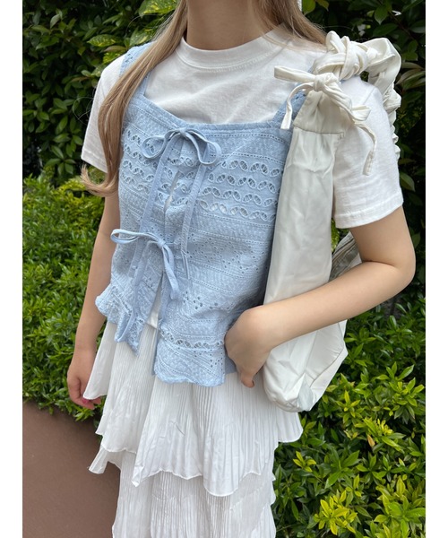 PHILLY（フィリー）の「コットンレース2WAYビスチェ（ベスト・レディース・ホワイト/ブルー・FREE）」の18枚目の写真