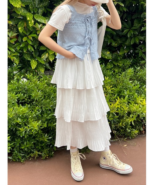 PHILLY（フィリー）の「コットンレース2WAYビスチェ（ベスト・レディース・ホワイト/ブルー・FREE）」の12枚目の写真