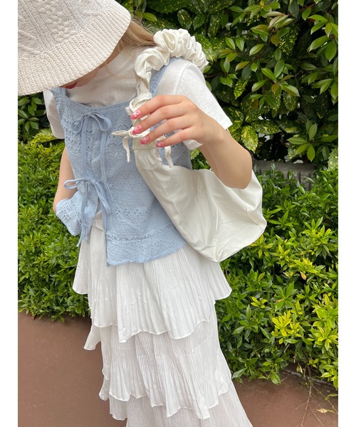 PHILLY（フィリー）の「コットンレース2WAYビスチェ（ベスト・レディース・ホワイト/ブルー・FREE）」の21枚目の写真