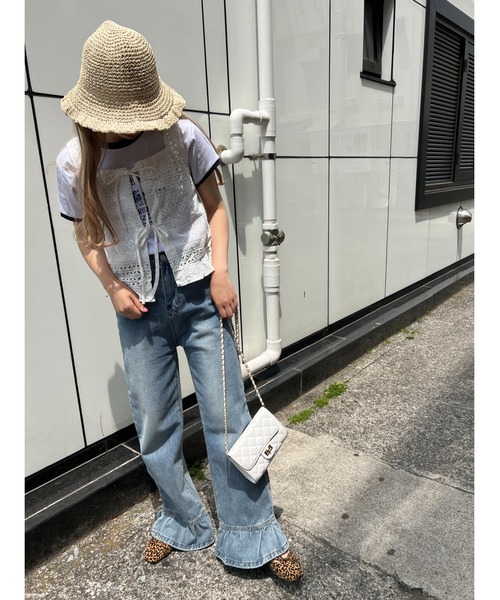 PHILLY（フィリー）の「コットンレース2WAYビスチェ（ベスト・レディース・ホワイト/ブルー・FREE）」の16枚目の写真