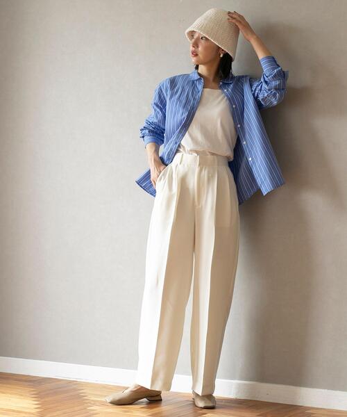 coen（コーエン）の「2タックワイドスラックス23AW（スラックス・レディース・ダークブラウン/ブラック/グレー/オフホワイト・S/M/L）」の17枚目の写真