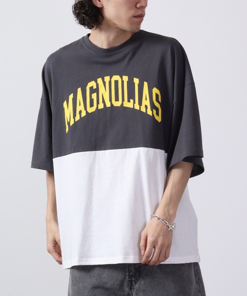 FUNALIVE（ファンアライブ）の「プリントBIGTシャツ 半袖（Tシャツ/カットソー・メンズ・チャコールグレー/ライトパープル/ブラック系/ホワイト×グリーン/ホワイト×グレー/ホワイト/ホワイト×パープル/グリーン/ホワイト×ブラック/ブラック系2/ベージュ系2/ミント/ホワイト×ライトグレー/ベージュ系/オレンジ/ブラウン系/ベージュ系1/ラベンダー/ホワイト系1/ホワイト×エメラルドグリーン/ホワイト系/ブラック系3/ライトグリーン/ブルー/チャコール/ブラック/杢グレー/ブラック系1/ベージュ/ネイビー/グリーン系/ダークグレー/ホワイト×ネイビー/モカ/ライトブラウン/ホワイト系2・XL/M/L）」の5枚目の写真