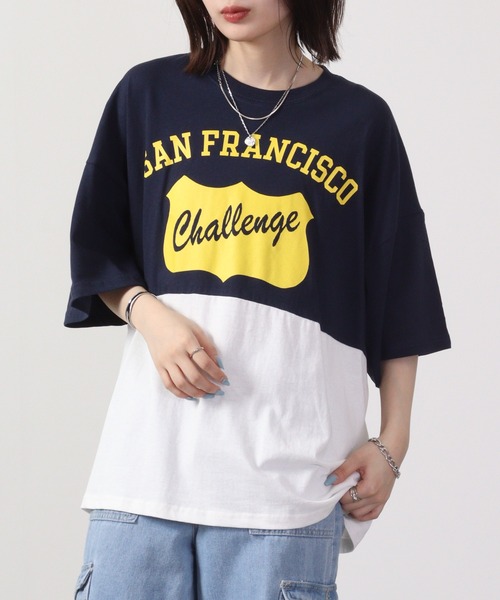 FUNALIVE（ファンアライブ）の「プリントBIGTシャツ 半袖（Tシャツ/カットソー・メンズ・チャコールグレー/ライトパープル/ブラック系/ホワイト×グリーン/ホワイト×グレー/ホワイト/ホワイト×パープル/グリーン/ホワイト×ブラック/ブラック系2/ベージュ系2/ミント/ホワイト×ライトグレー/ベージュ系/オレンジ/ブラウン系/ベージュ系1/ラベンダー/ホワイト系1/ホワイト×エメラルドグリーン/ホワイト系/ブラック系3/ライトグリーン/ブルー/チャコール/ブラック/杢グレー/ブラック系1/ベージュ/ネイビー/グリーン系/ダークグレー/ホワイト×ネイビー/モカ/ライトブラウン/ホワイト系2・XL/M/L）」の6枚目の写真