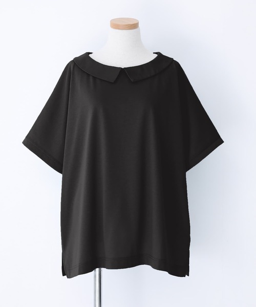 n'OrLABEL（ノアールレーベル）の「【機能素材】『ひんやり襟付きドルマンTシャツ』（Tシャツ/カットソー・レディース・オフホワイト/ブラック・FREE）」の10枚目の写真