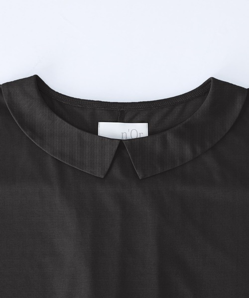 n'OrLABEL（ノアールレーベル）の「【機能素材】『ひんやり襟付きドルマンTシャツ』（Tシャツ/カットソー・レディース・オフホワイト/ブラック・FREE）」の8枚目の写真