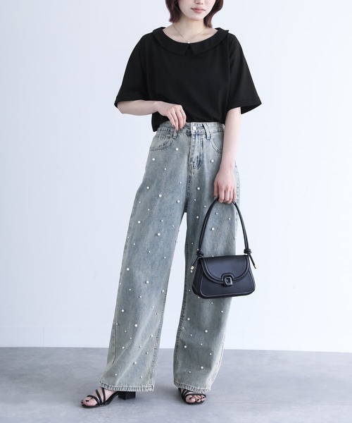 n'OrLABEL（ノアールレーベル）の「【機能素材】『ひんやり襟付きドルマンTシャツ』（Tシャツ/カットソー・レディース・オフホワイト/ブラック・FREE）」の18枚目の写真