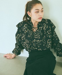 mysty woman | フラワープリントリボンブラウス　973087(シャツ/ブラウス)