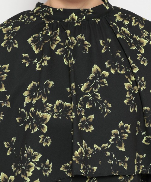 mysty woman（ミスティウーマン）の「フラワープリントリボンブラウス　973087（シャツ/ブラウス・レディース・グレイッシュブルー/ベージュ/ブラック・FREE）」の17枚目の写真