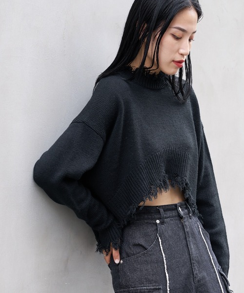 COLONY 2139（コロニートゥーワンスリーナイン）の「クラッシュニットショートプルオーバー（ニット/セーター・レディース・グレー/ブルー/ブラック・FREE）」の5枚目の写真