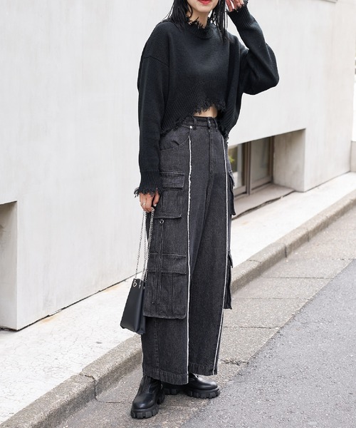 COLONY 2139（コロニートゥーワンスリーナイン）の「クラッシュニットショートプルオーバー（ニット/セーター・レディース・グレー/ブルー/ブラック・FREE）」の9枚目の写真