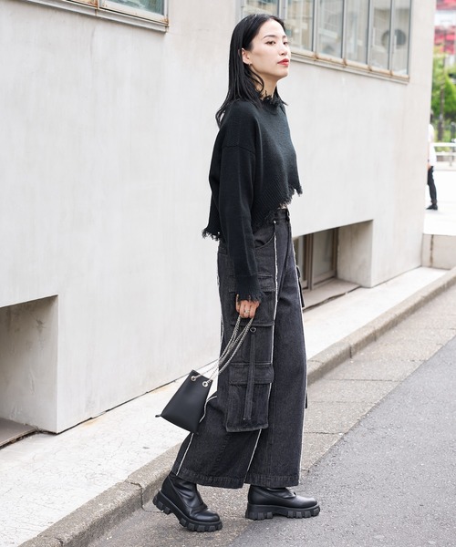 COLONY 2139（コロニートゥーワンスリーナイン）の「クラッシュニットショートプルオーバー（ニット/セーター・レディース・グレー/ブルー/ブラック・FREE）」の10枚目の写真