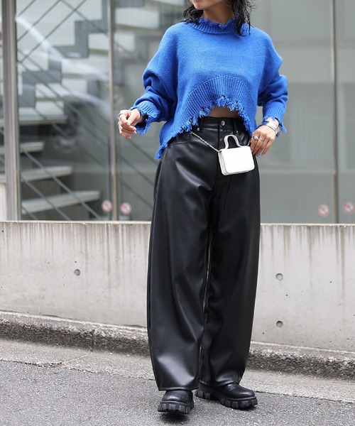 COLONY 2139（コロニートゥーワンスリーナイン）の「クラッシュニットショートプルオーバー（ニット/セーター・レディース・グレー/ブルー/ブラック・FREE）」の22枚目の写真