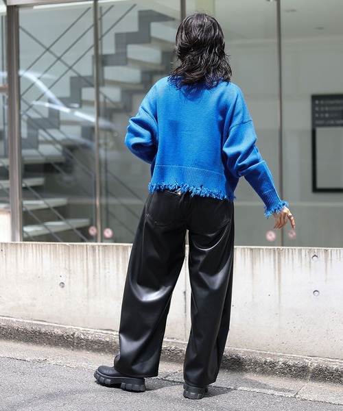 COLONY 2139（コロニートゥーワンスリーナイン）の「クラッシュニットショートプルオーバー（ニット/セーター・レディース・グレー/ブルー/ブラック・FREE）」の21枚目の写真