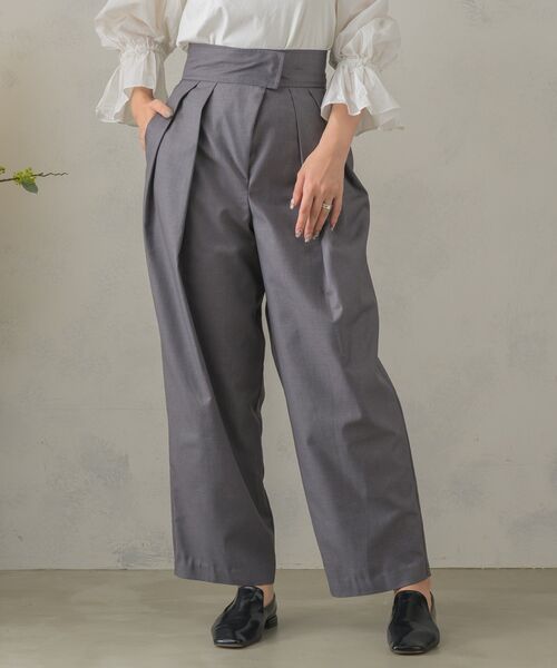 Kari & lili（カウリアンドリィリィ）の「high w tuck wide PT（その他パンツ・レディース・ブラック/ライトグレー・MEDIUM/LARGE）」の15枚目の写真