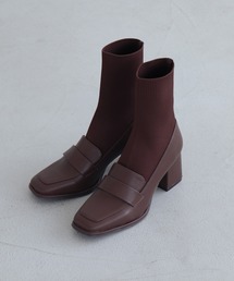 EVOL | 【EVOL】スクエアローファーニットショートブーツ IV5269(ブーツ)