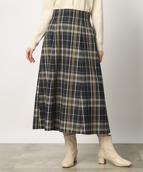 grove(グローブ)の「◆落ち着いたチェック柄がキャッチーなおとなシルエットスカート(スカート・レディース・ネイビー系1/ブラック系1/ベージュ・02/03/01/05/04)」の4枚目の写真