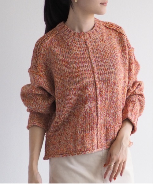 cepo（セポ）の「ミックスカラーリンキングニット（ニット/セーター・レディース・オレンジ/ベージュ/ピンク/イエロー・M）」の4枚目の写真