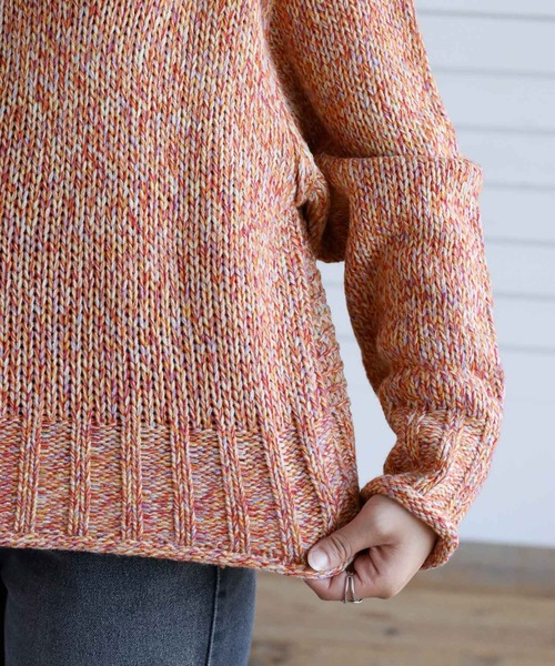 cepo（セポ）の「ミックスカラーリンキングニット（ニット/セーター・レディース・オレンジ/ベージュ/ピンク/イエロー・M）」の22枚目の写真