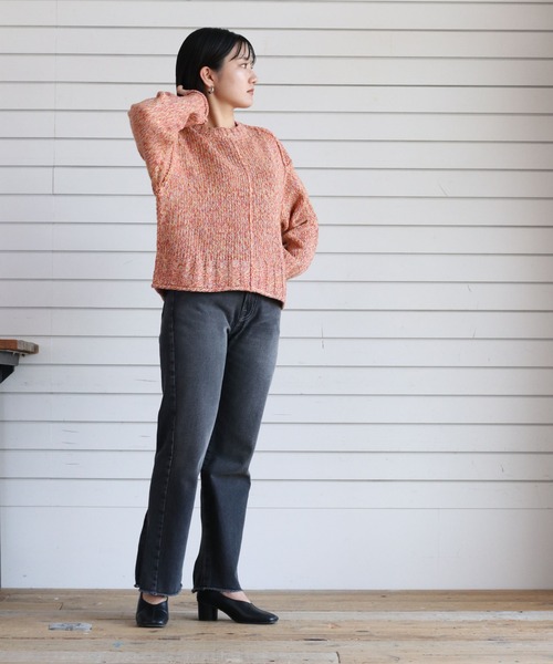 cepo（セポ）の「ミックスカラーリンキングニット（ニット/セーター・レディース・オレンジ/ベージュ/ピンク/イエロー・M）」の19枚目の写真