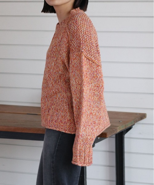 cepo（セポ）の「ミックスカラーリンキングニット（ニット/セーター・レディース・オレンジ/ベージュ/ピンク/イエロー・M）」の16枚目の写真