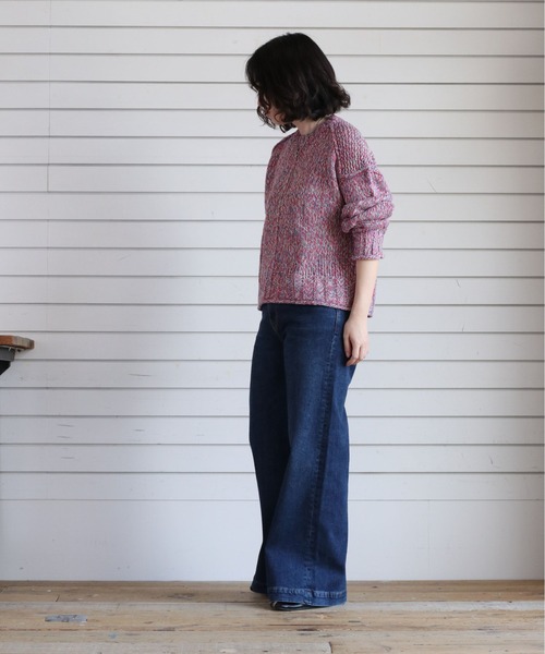 cepo（セポ）の「ミックスカラーリンキングニット（ニット/セーター・レディース・オレンジ/ベージュ/ピンク/イエロー・M）」の13枚目の写真