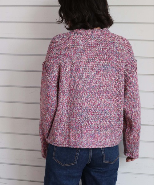 cepo（セポ）の「ミックスカラーリンキングニット（ニット/セーター・レディース・オレンジ/ベージュ/ピンク/イエロー・M）」の9枚目の写真