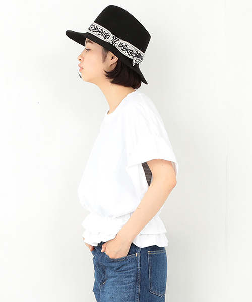 BEAMS BOY（ビームスボーイ）の「les Briqu'a braque /  Wドレープ Tシャツ（Tシャツ/カットソー・レディース・ホワイト/グレー・ONE SIZE）」の5枚目の写真