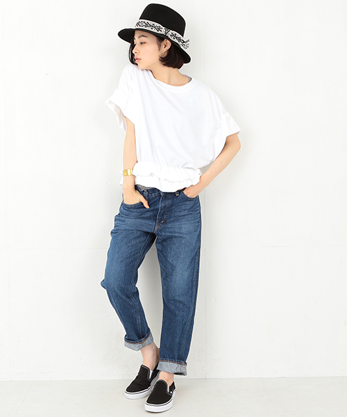 BEAMS BOY（ビームスボーイ）の「les Briqu'a braque /  Wドレープ Tシャツ（Tシャツ/カットソー・レディース・ホワイト/グレー・ONE SIZE）」の7枚目の写真