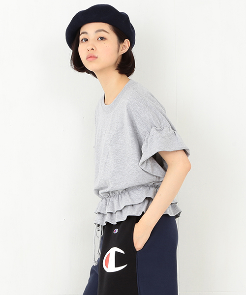 BEAMS BOY（ビームスボーイ）の「les Briqu'a braque /  Wドレープ Tシャツ（Tシャツ/カットソー・レディース・ホワイト/グレー・ONE SIZE）」の8枚目の写真
