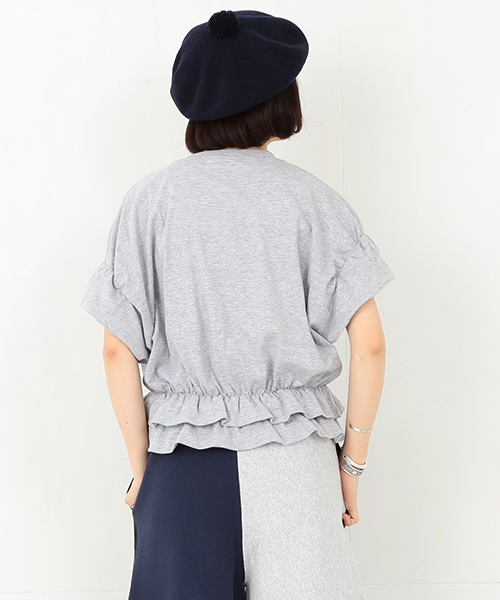 BEAMS BOY（ビームスボーイ）の「les Briqu'a braque /  Wドレープ Tシャツ（Tシャツ/カットソー・レディース・ホワイト/グレー・ONE SIZE）」の9枚目の写真