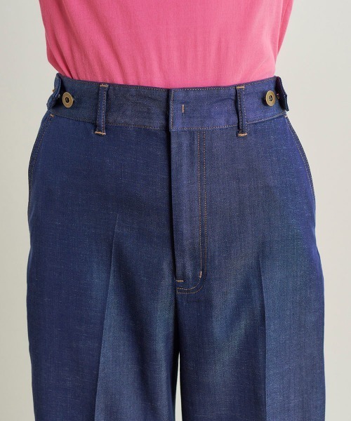 Droite lautreamont(ドロワットロートレアモン)の「【おとなデニム】デニムワイドパンツ≪洗濯機で洗える≫(デニムパンツ・レディース・ネイビー/ブラック・M/S)」の8枚目の写真