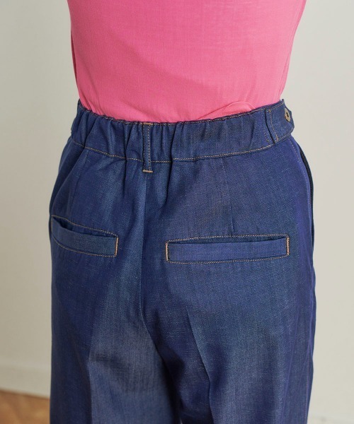 Droite lautreamont(ドロワットロートレアモン)の「【おとなデニム】デニムワイドパンツ≪洗濯機で洗える≫(デニムパンツ・レディース・ネイビー/ブラック・M/S)」の11枚目の写真