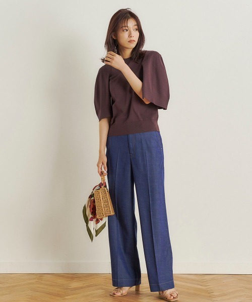 Droite lautreamont(ドロワットロートレアモン)の「【おとなデニム】デニムワイドパンツ≪洗濯機で洗える≫(デニムパンツ・レディース・ネイビー/ブラック・M/S)」の17枚目の写真