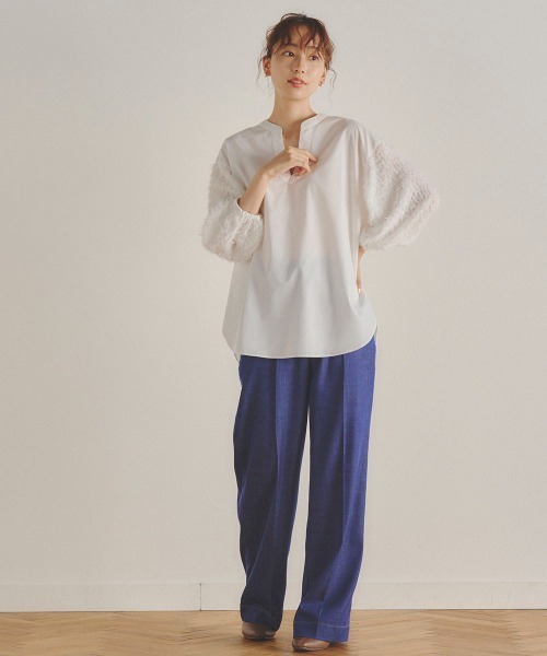 Droite lautreamont(ドロワットロートレアモン)の「【おとなデニム】デニムワイドパンツ≪洗濯機で洗える≫(デニムパンツ・レディース・ネイビー/ブラック・M/S)」の21枚目の写真